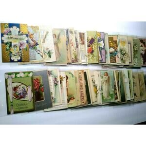 102 Easter Postcards Flowers Animals Angels Roses Chicks Bunny Vintage Greetings